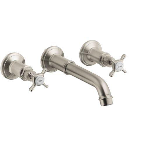 AXOR-HG-3-Loch-Waschtischarmatur-Axor-Montreux-Wand-Fertigset-brushed-nickel-16532820 gallery number 1